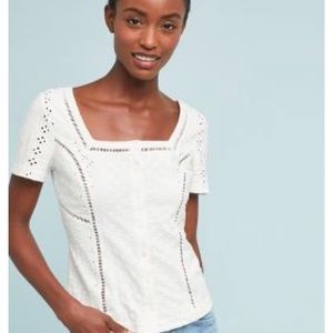 Anthropologie ett:twa aurora eyelet top